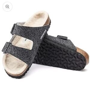 Birkenstock size 41 NEW adjustable felt Sandal sherpa linded cork foot bed cozy